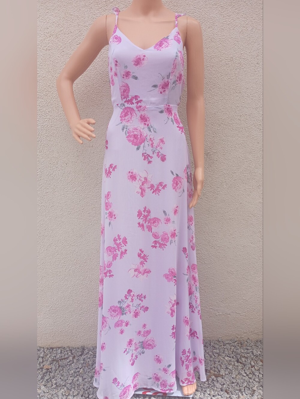 : Lulus Meteoric Rise Lavender Floral Print Maxi Dress - Size M